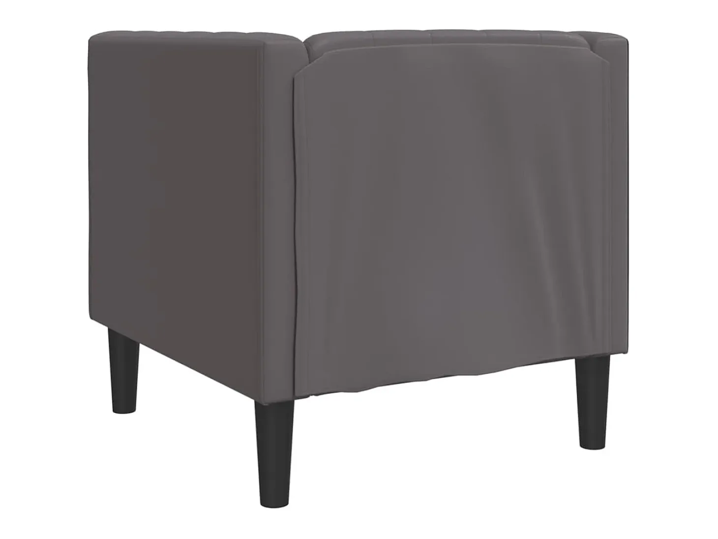 Sillón Chesterfield de cuero artificial gris