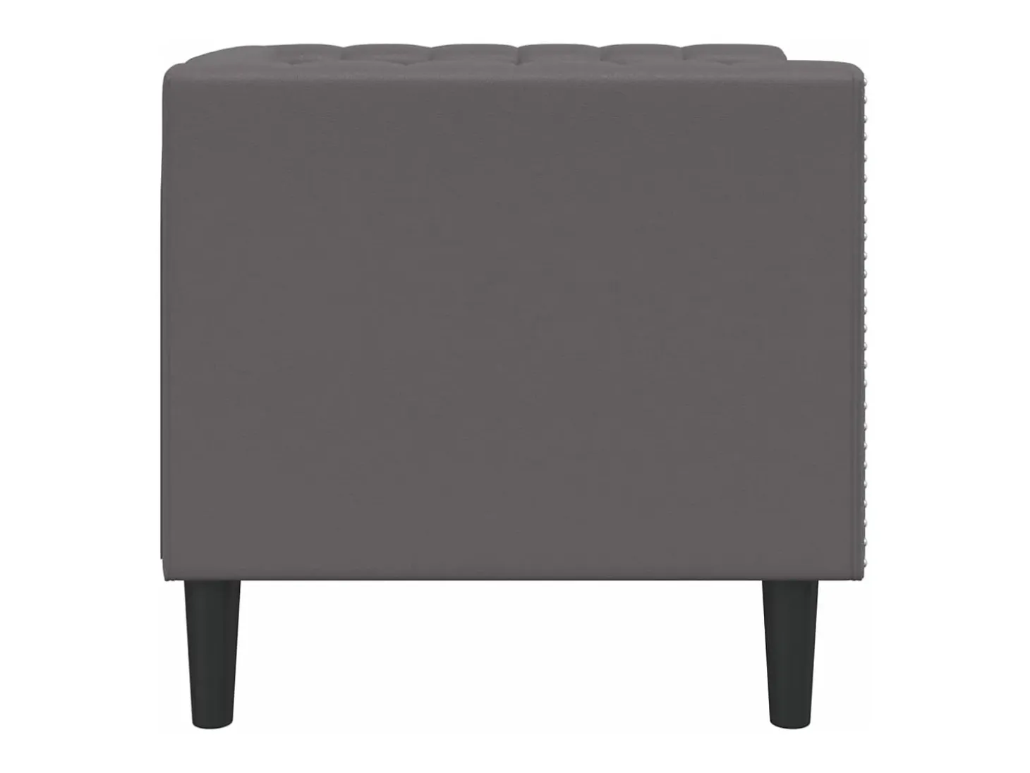 Sillón Chesterfield de cuero artificial gris
