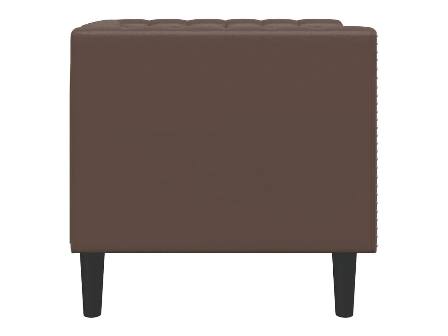 Sillón Chesterfield de cuero artificial marrón
