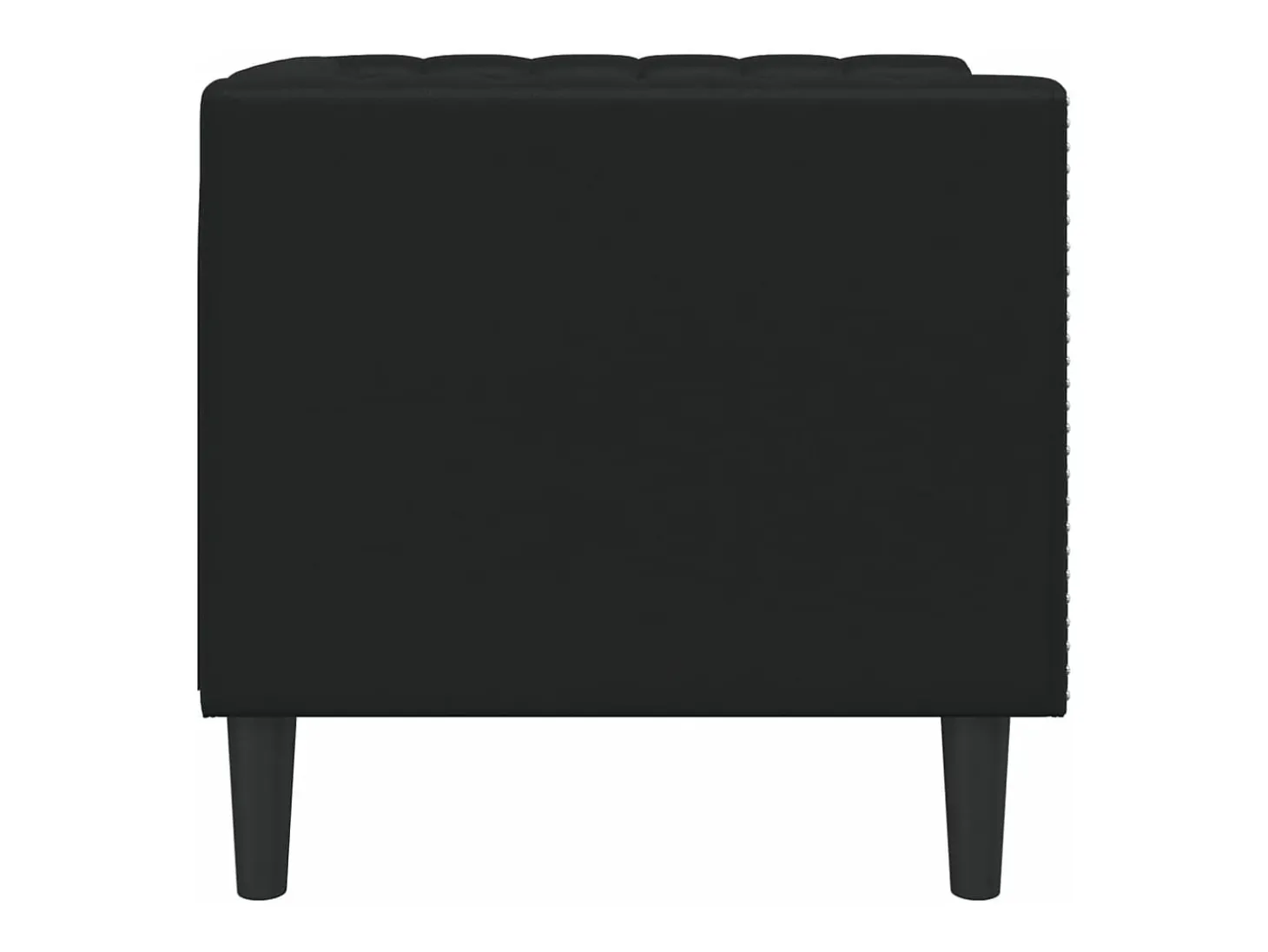 Sillón Chesterfield de cuero artificial negro