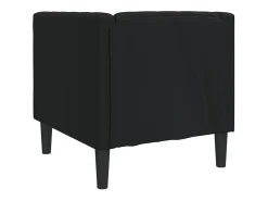 Sillón Chesterfield de cuero artificial negro