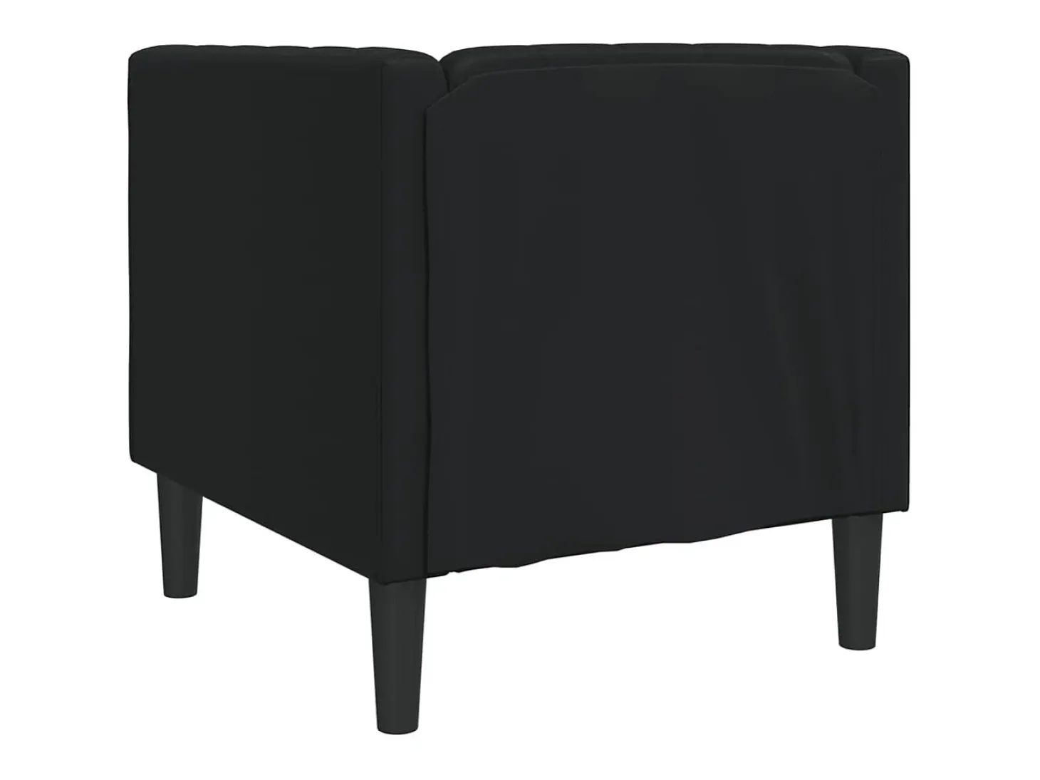 Sillón Chesterfield de cuero artificial negro