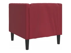 Sillón Chesterfield de cuero artificial rojo tinto