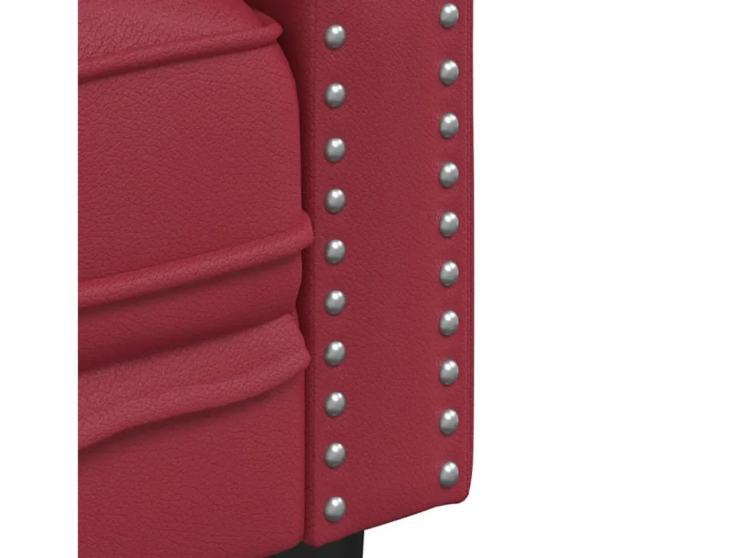 Sillón Chesterfield de cuero artificial rojo tinto