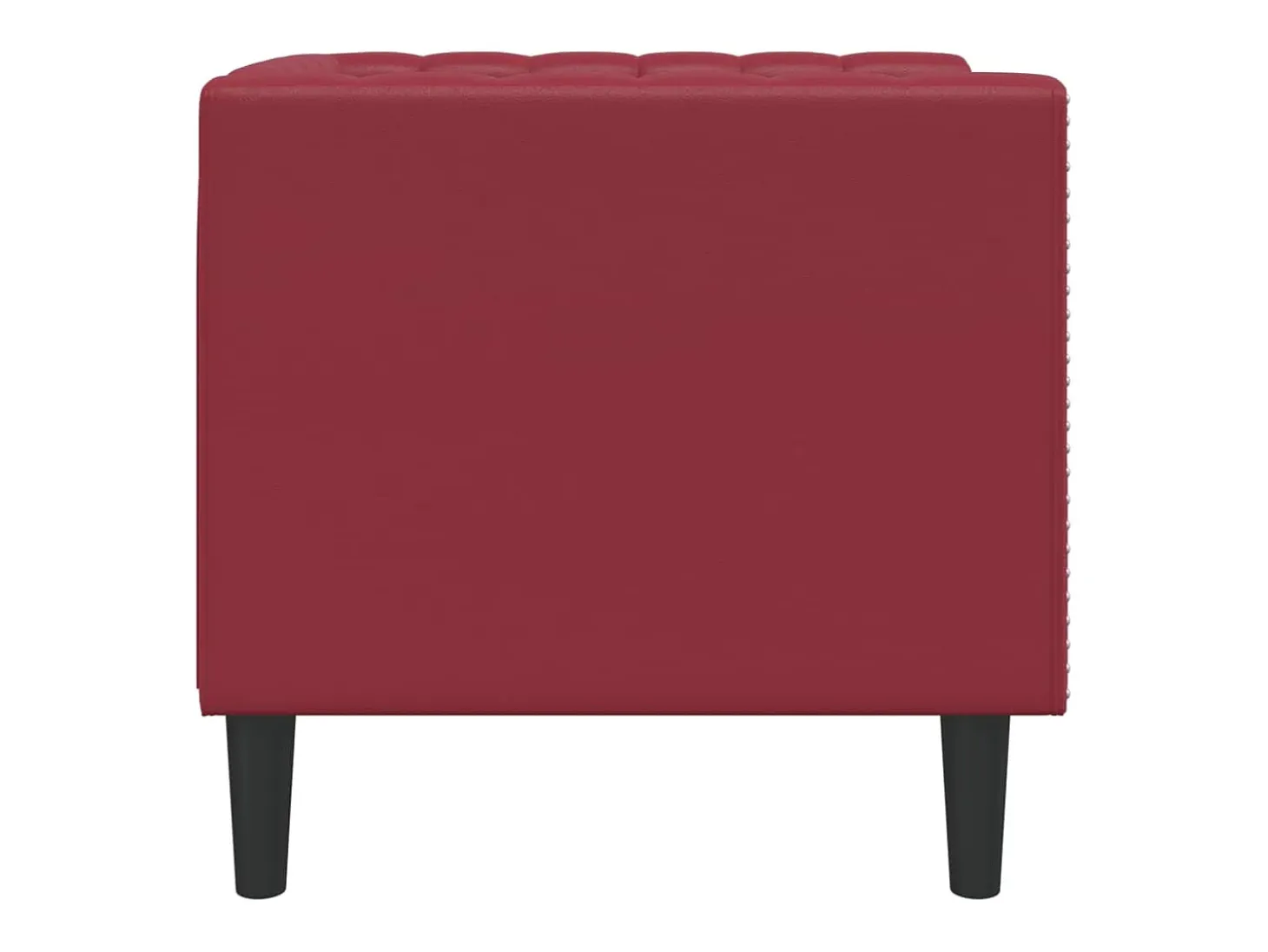 Sillón Chesterfield de cuero artificial rojo tinto