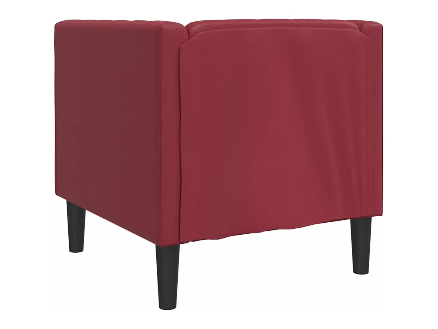 Sillón Chesterfield de cuero artificial rojo tinto