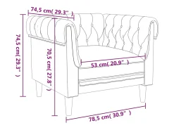 Sillón Chesterfield de lino
