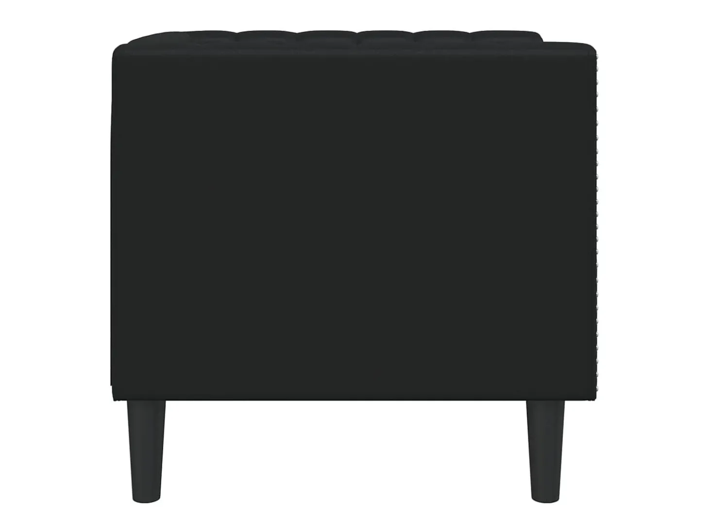 Sillón Chesterfield de piel sintética negra