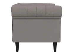 Sillón Chesterfield de tela gris taupé