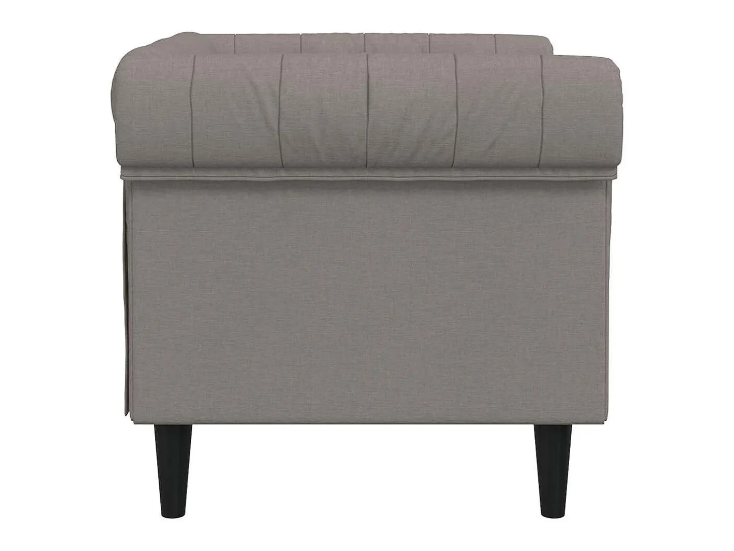 Sillón Chesterfield de tela gris taupé