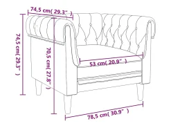 Sillón Chesterfield de tela gris claro