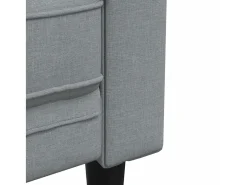 Sillón Chesterfield de tela gris claro