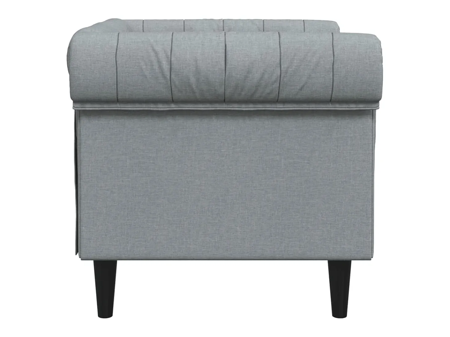 Sillón Chesterfield de tela gris claro