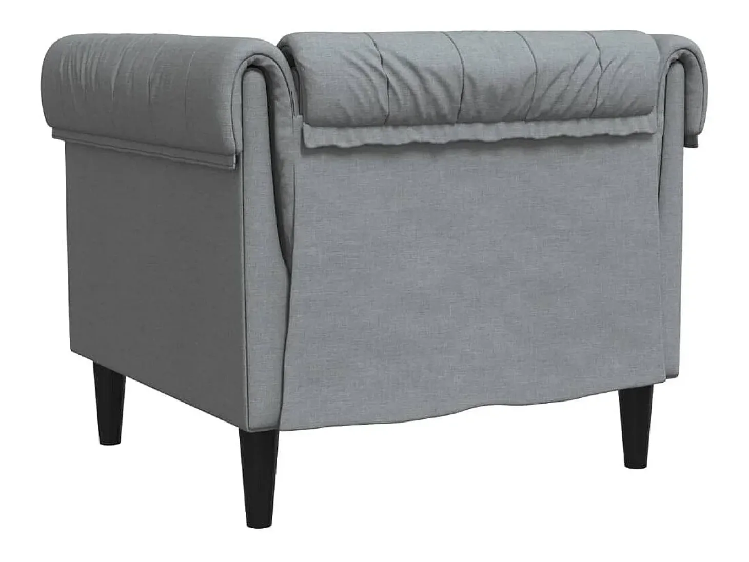 Sillón Chesterfield de tela gris claro