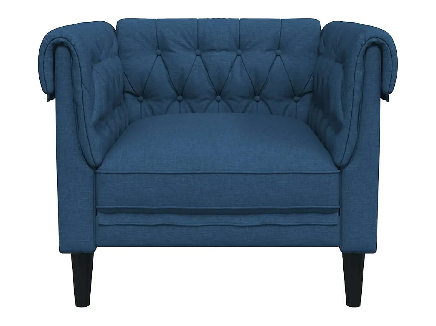 Sillón Chesterfield de tela azul