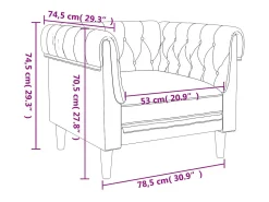 Sillón Chesterfield de tela negro