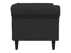 Sillón Chesterfield de tela negro