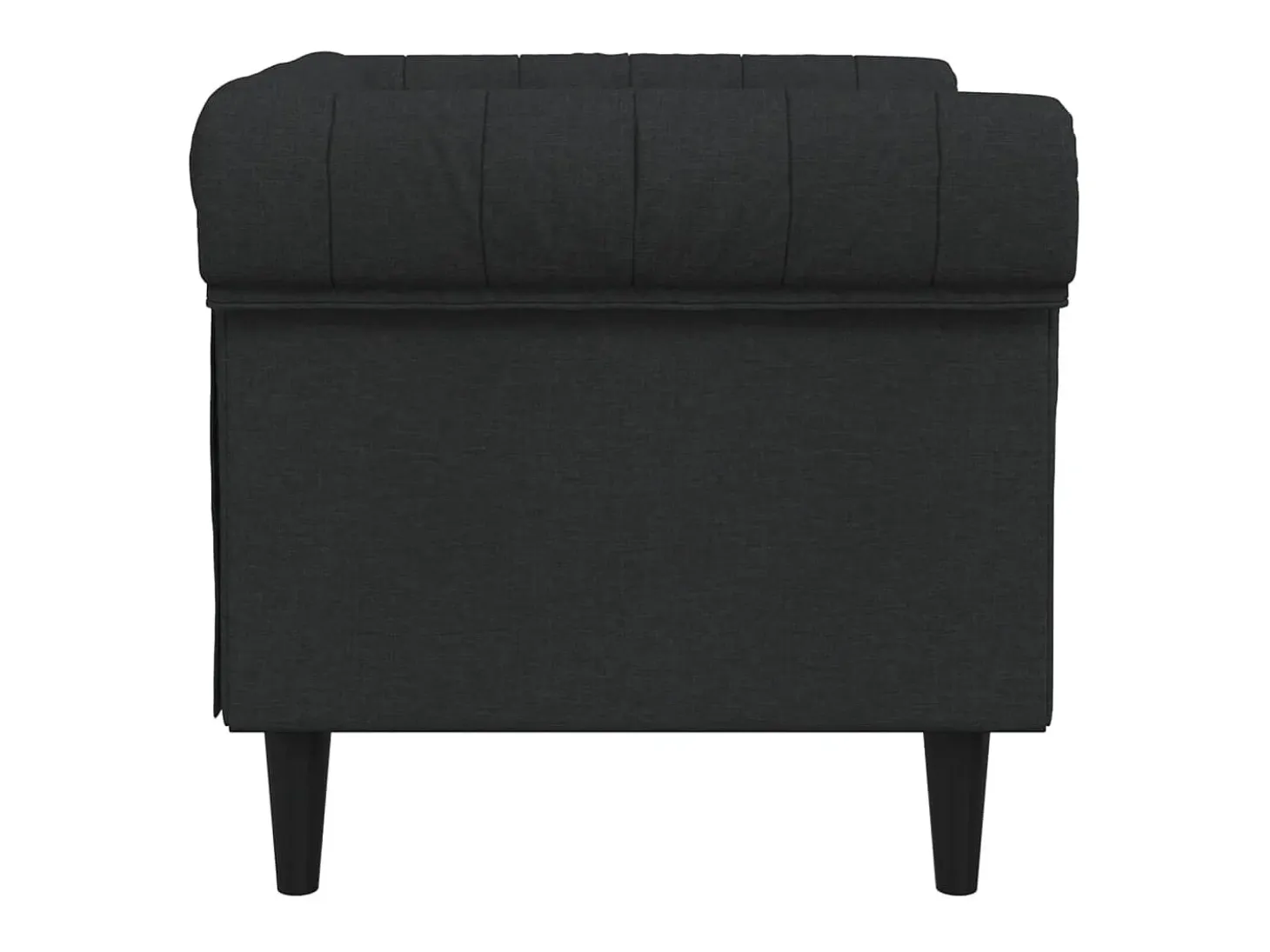Sillón Chesterfield de tela negro