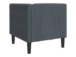 Sillón Chesterfield de terciopelo gris oscuro