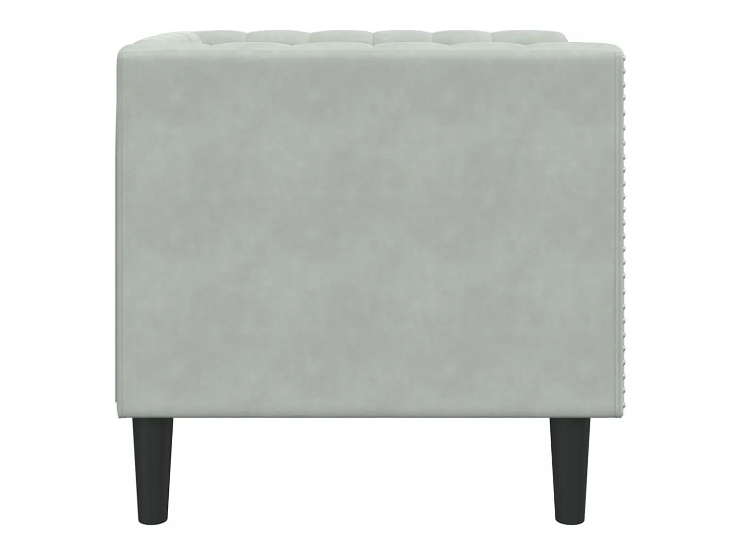 Sillón Chesterfield de terciopelo gris claro