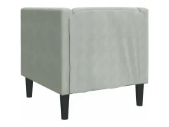 Sillón Chesterfield de terciopelo gris claro
