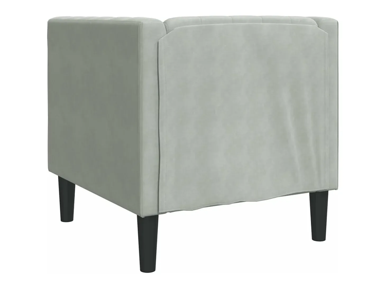 Sillón Chesterfield de terciopelo gris claro