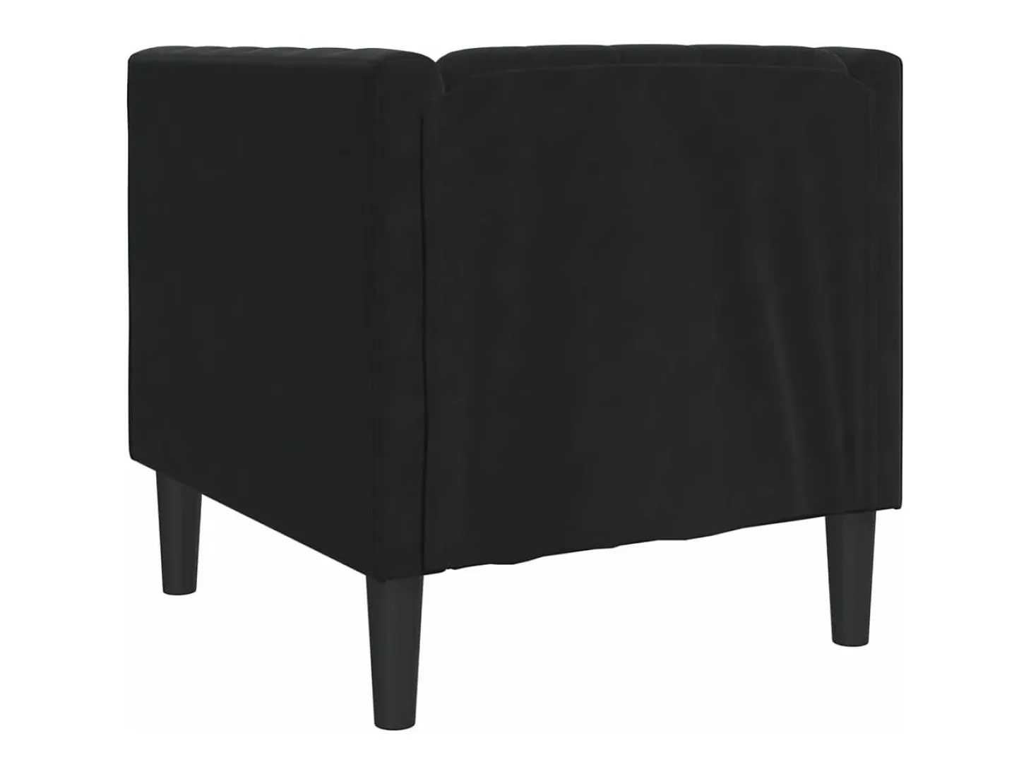 Sillón Chesterfield de terciopelo negro