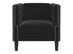 Sillón Chesterfield de terciopelo negro