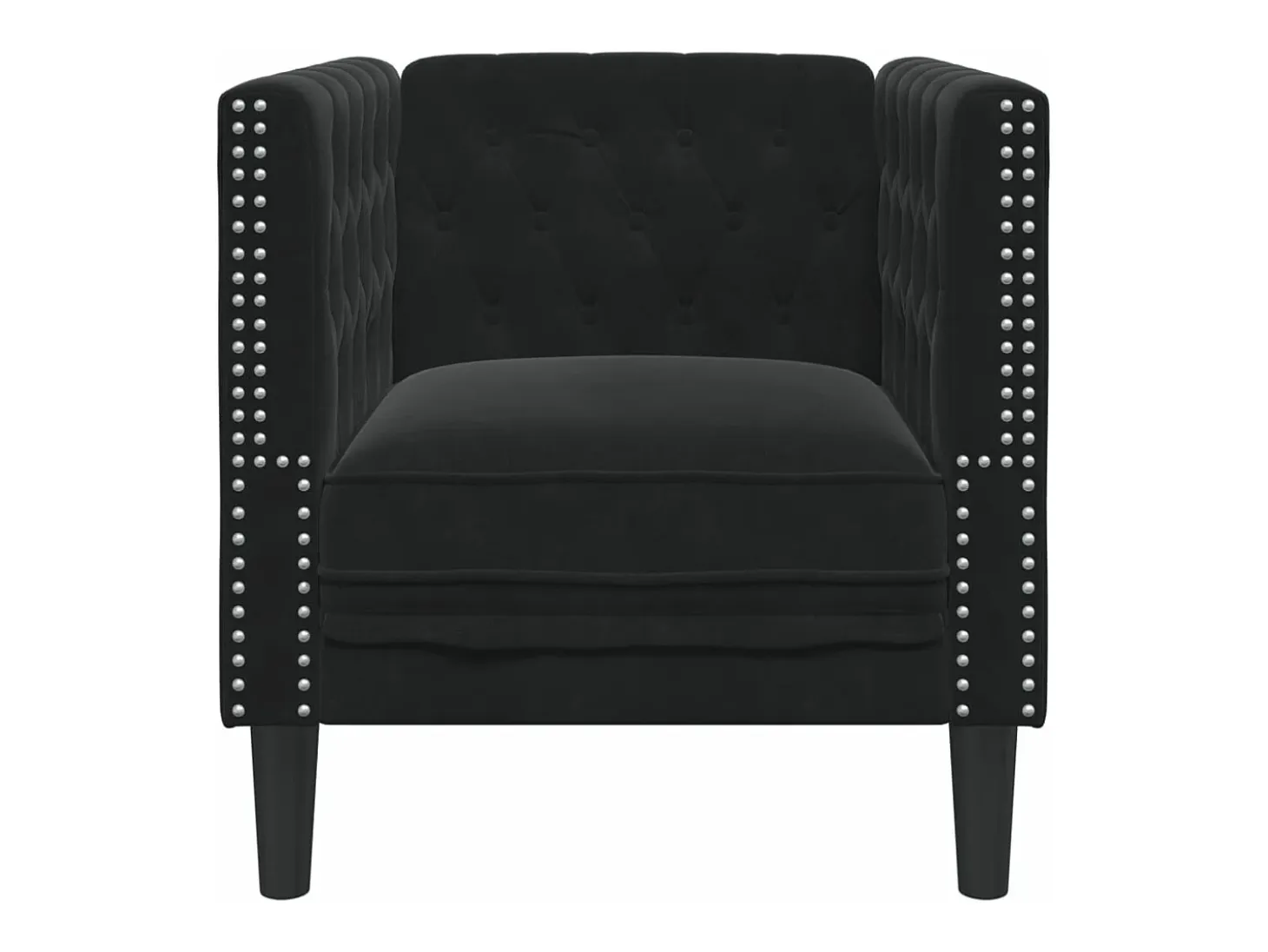 Sillón Chesterfield de terciopelo negro