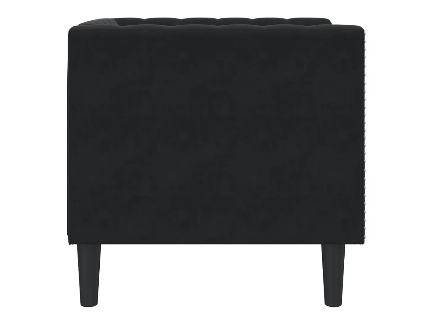 Sillón Chesterfield de terciopelo negro