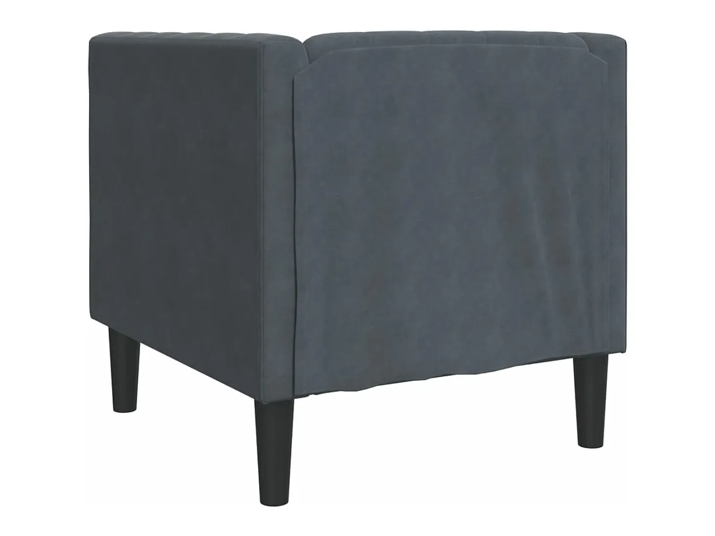 Sillón Chesterfield de terciopelo gris oscuro