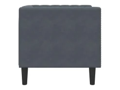 Sillón Chesterfield de terciopelo gris oscuro