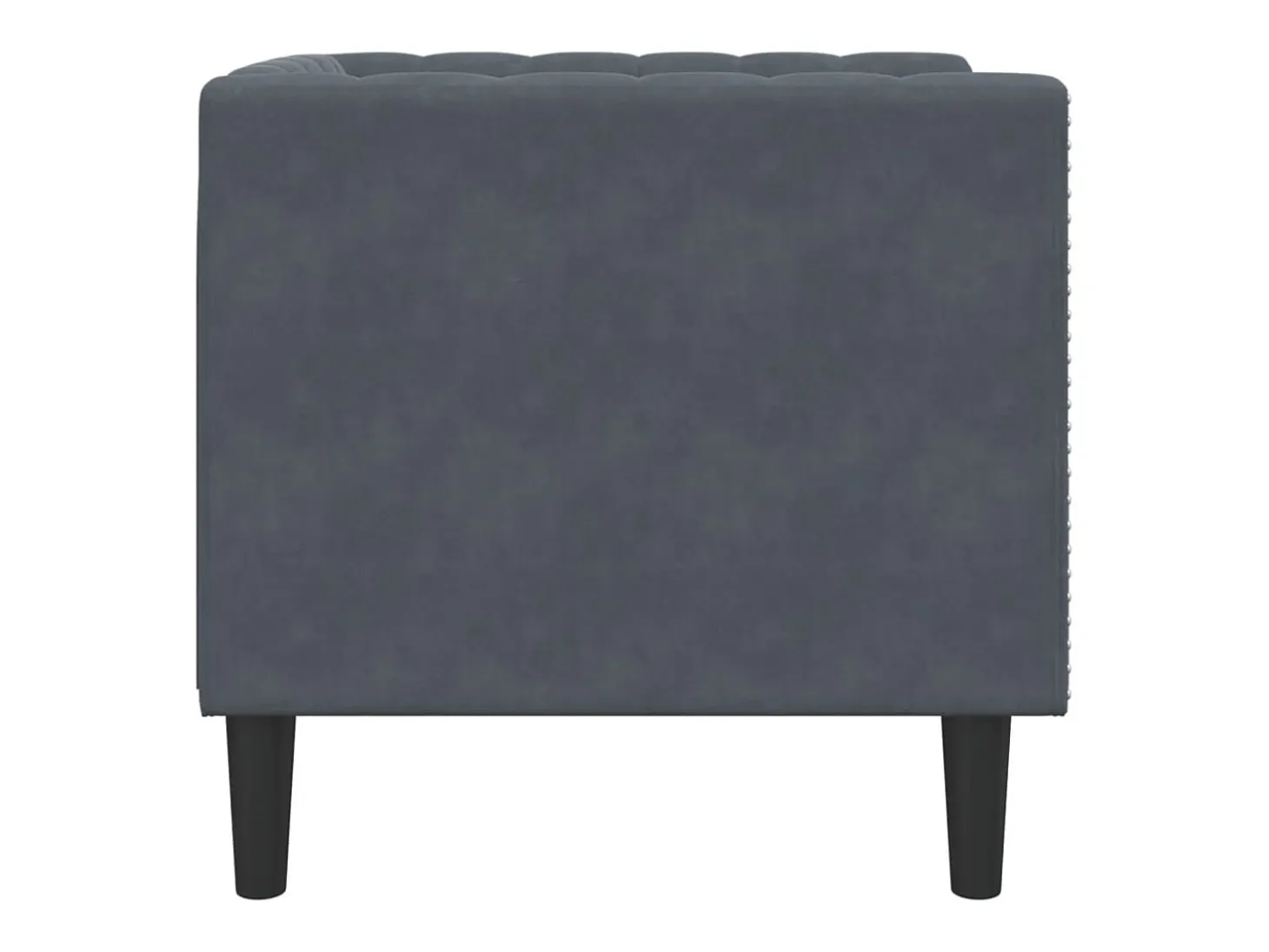 Sillón Chesterfield de terciopelo gris oscuro