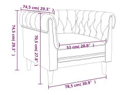 Sillón Chesterfield en tela gris claro