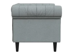 Sillón Chesterfield en tela gris claro