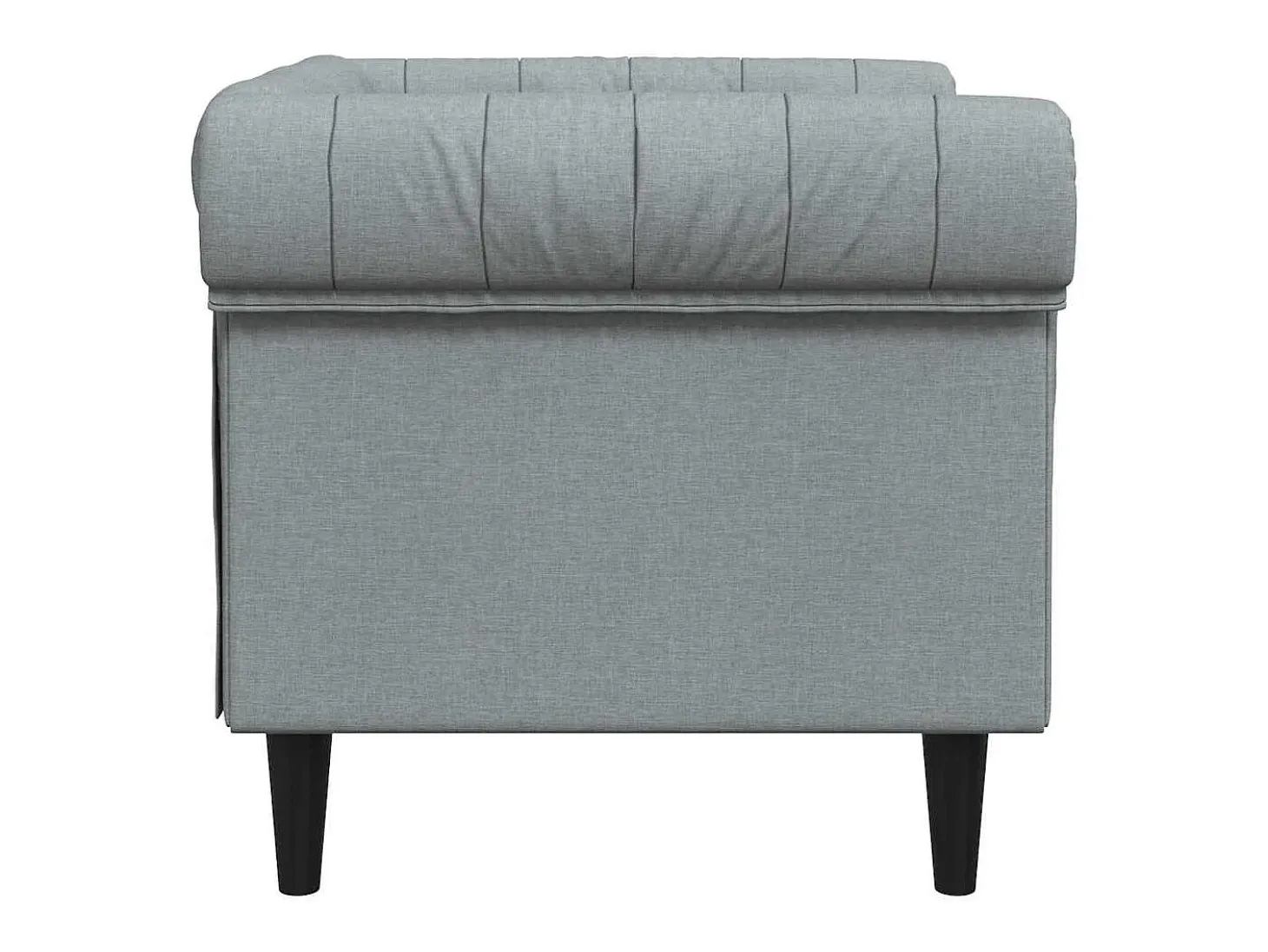 Sillón Chesterfield en tela gris claro