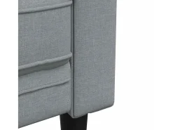 Sillón Chesterfield en tela gris claro