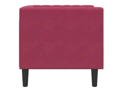Sillón Chesterfield en terciopelo rojo burdeos