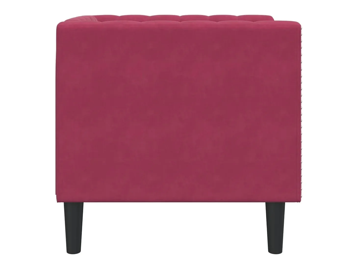 Sillón Chesterfield en terciopelo rojo burdeos