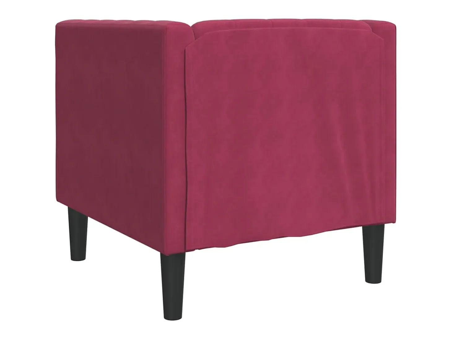 Sillón Chesterfield en terciopelo rojo burdeos