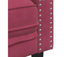 Sillón Chesterfield en terciopelo rojo burdeos