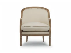 Sillón clásico de tela de lino en color beige ALIENOR