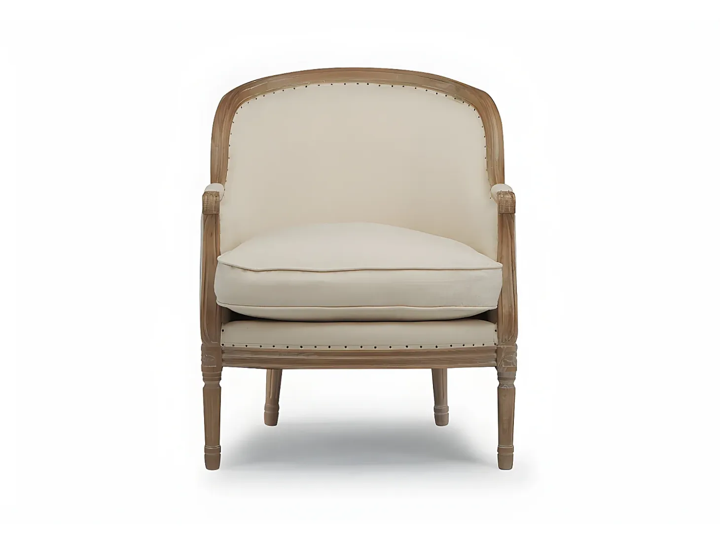 Sillón clásico de tela de lino en color beige ALIENOR