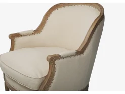 Sillón clásico de tela de lino en color beige ALIENOR