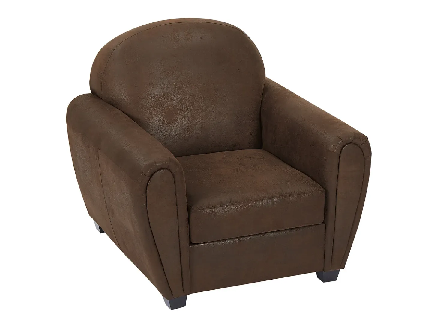 Sillón club VICTORY III en microfibra con efecto cuero envejecido