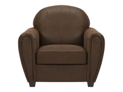 Sillón club VICTORY III en microfibra con efecto cuero envejecido