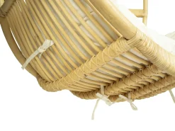 Sillón colgante de ratán natural con cojín de asiento BRIANNA