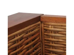 Sillón con cojines de ratán natural marrón