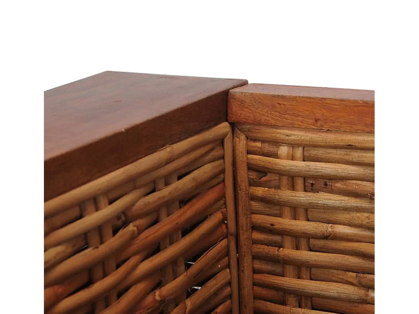 Sillón con cojines de ratán natural marrón