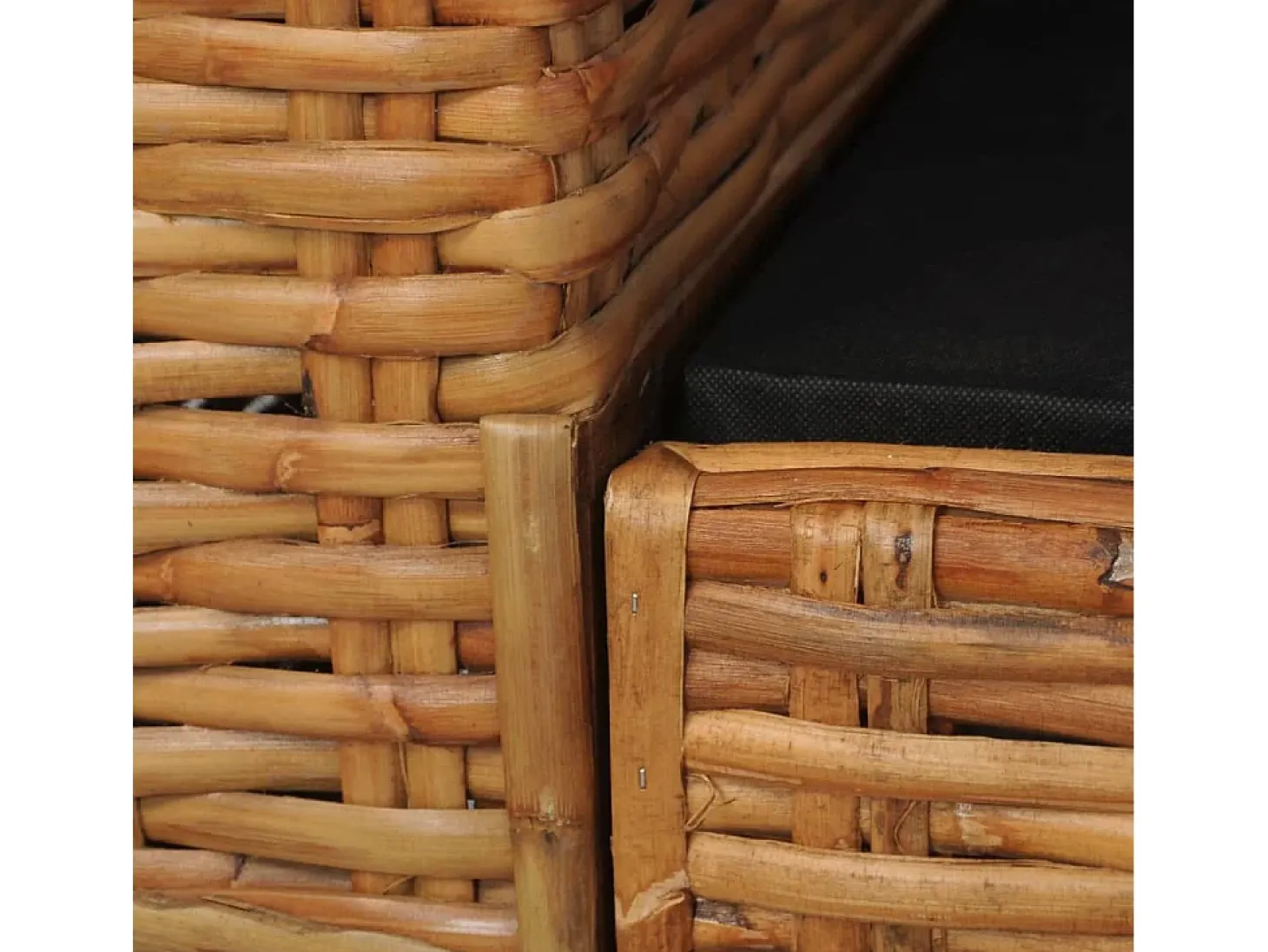 Sillón con cojines de ratán natural marrón
